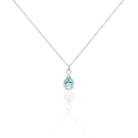 Collier Passion Or Blanc Topaze Et Oxyde De Zirconium - Colliers avec pierres Femme | Marc Orian