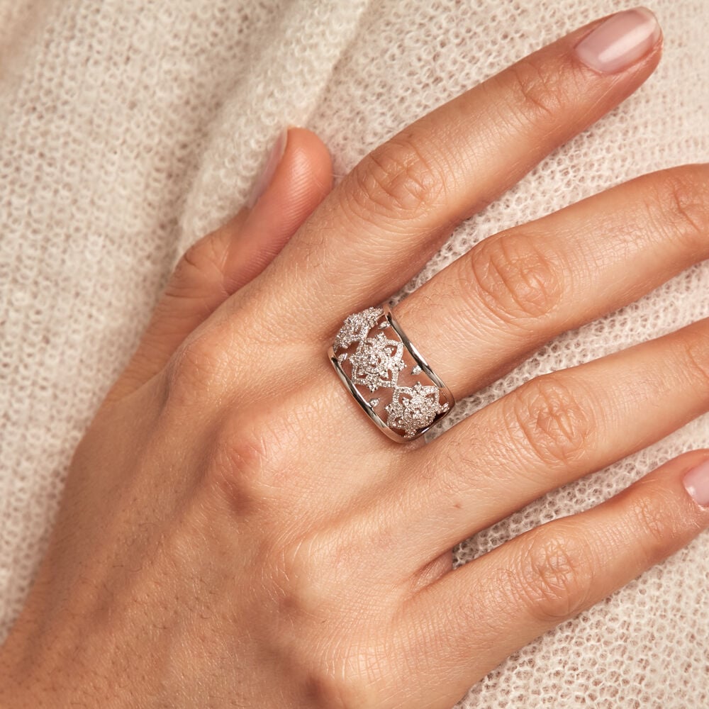 Bague Ros&eacute;e Or Blanc Diamant - Bagues pierres pr&eacute;cieuses Femme | Marc Orian