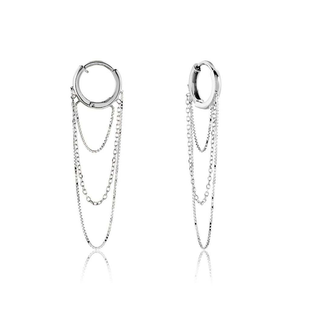 Cr&eacute;oles Argent Blanc Olavi - Cr&eacute;oles Femme | Marc Orian