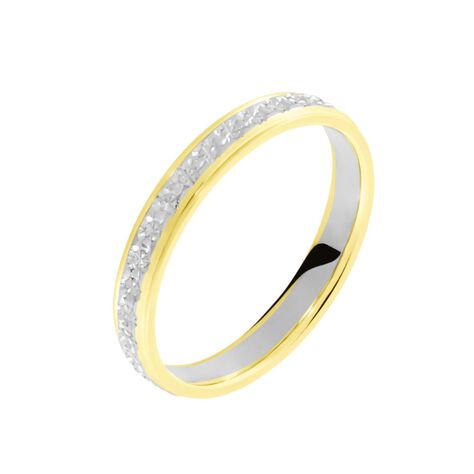 Alliance Grain De Folie Diamantee Ruban Plat Or Bicolore - Alliances duo Famille | Marc Orian