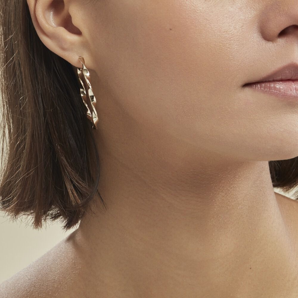 Créoles Lenna Torsadée Plaqué Or Jaune - Créoles Femme | Marc Orian