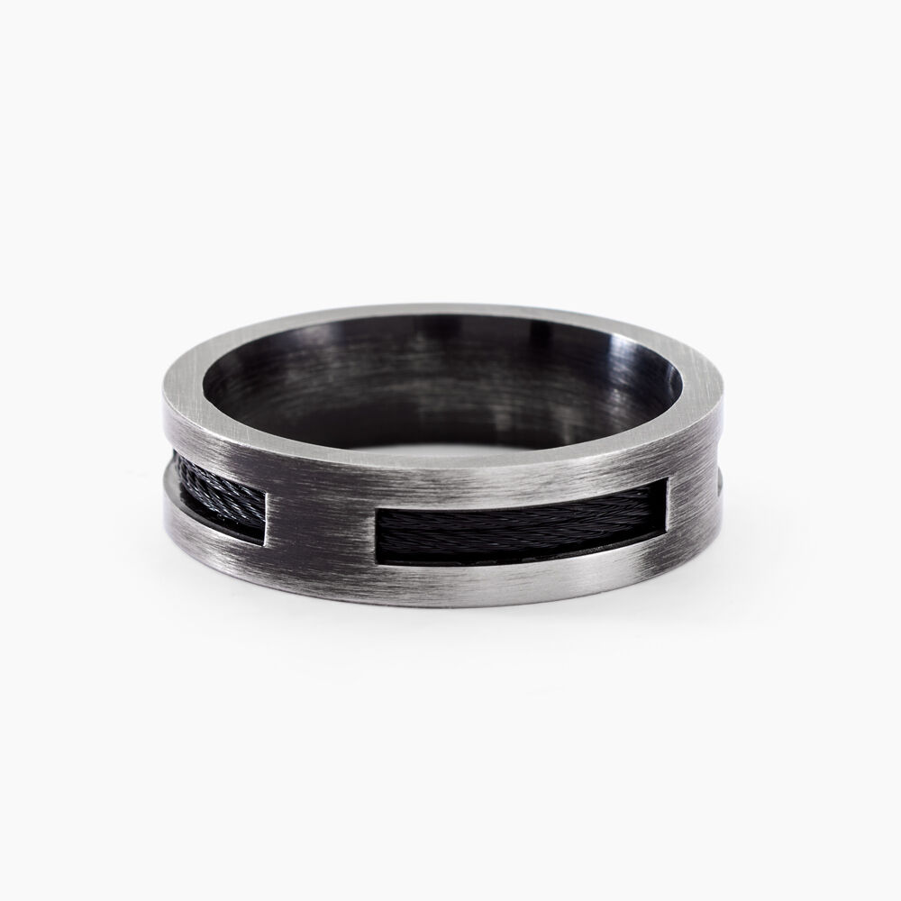 Bague Phebus Him Cosme Acier Noir - Bijoux fantaisie Homme | Marc Orian