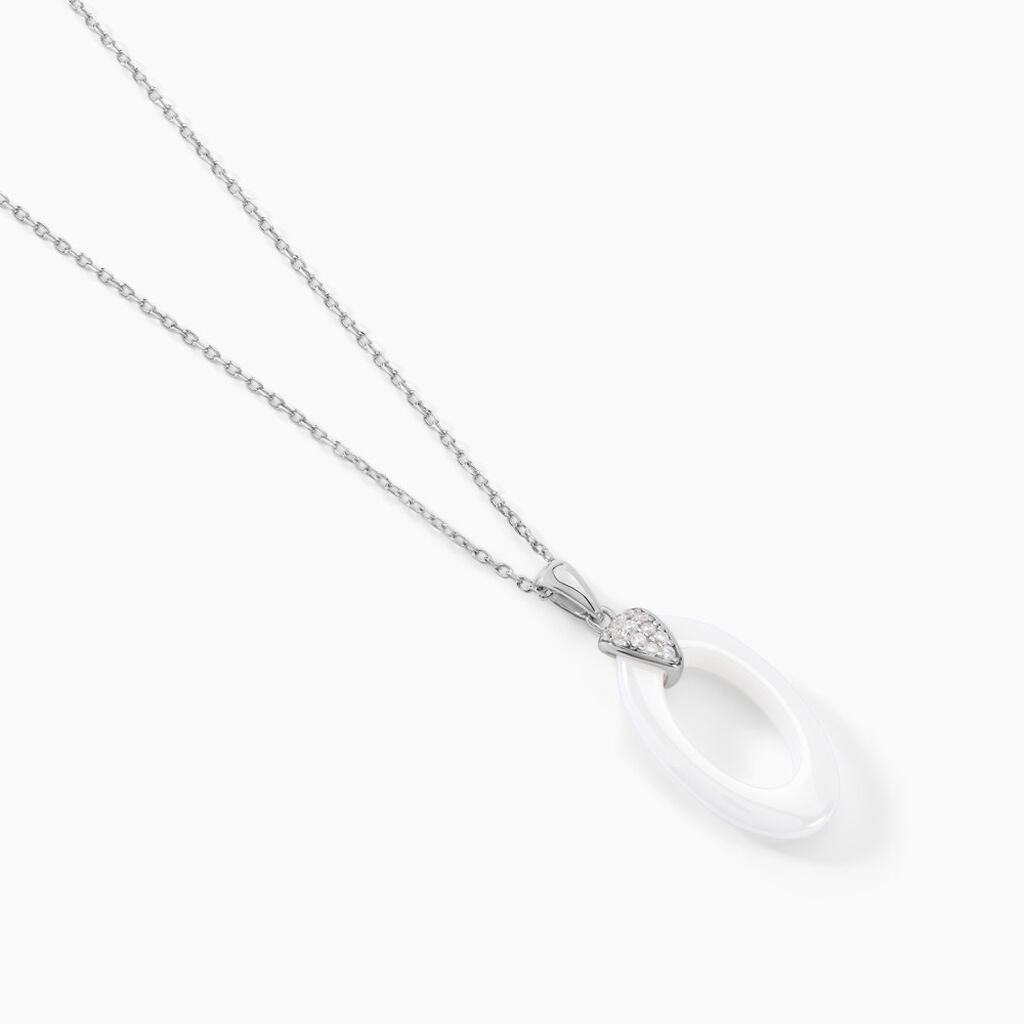Collier Peer Argent Blanc Oxyde De Zirconium - Colliers avec pierres Femme | Marc Orian