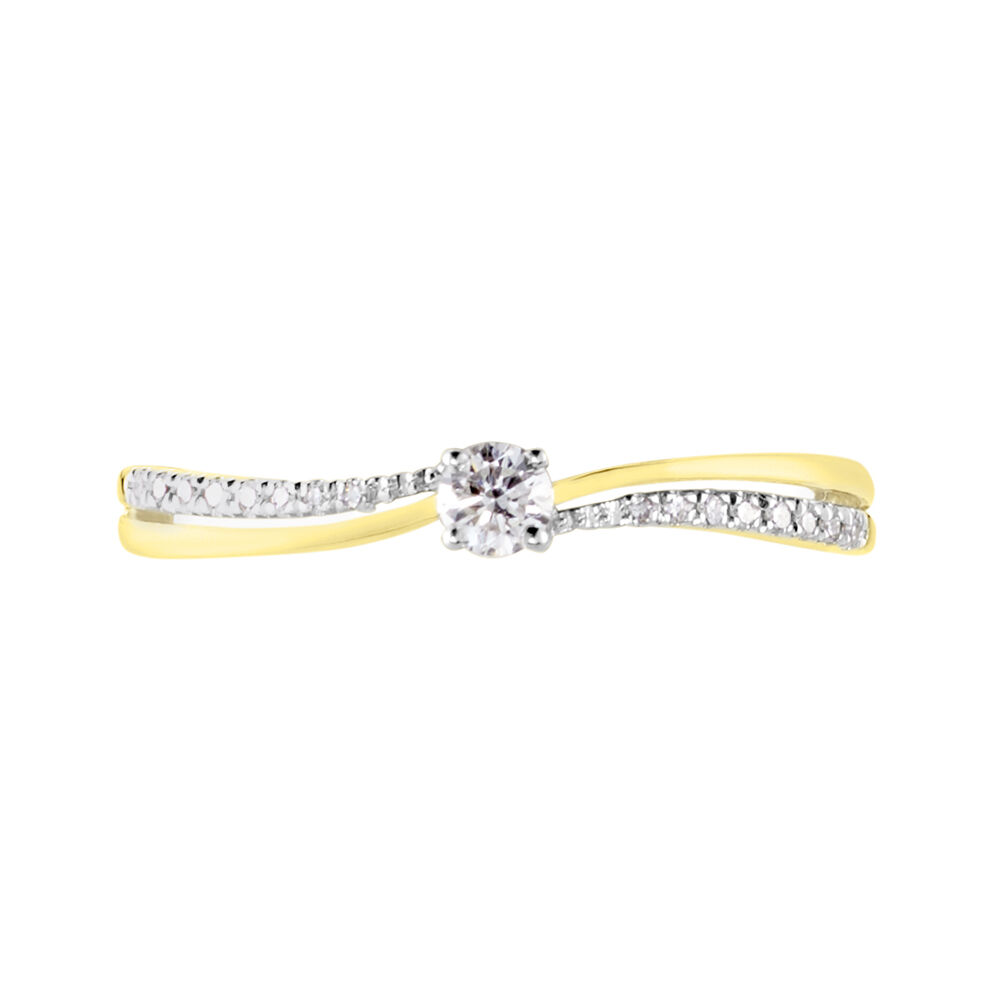 Bague Solitaire Finesse Or Jaune Diamant Diamants - Parures de mariage Femme | Marc Orian