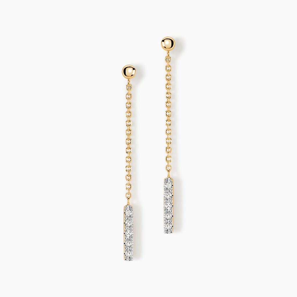 Boucles D'oreilles Pendantes Marjenka Or Jaune Diamant - Pendantes Femme | Marc Orian