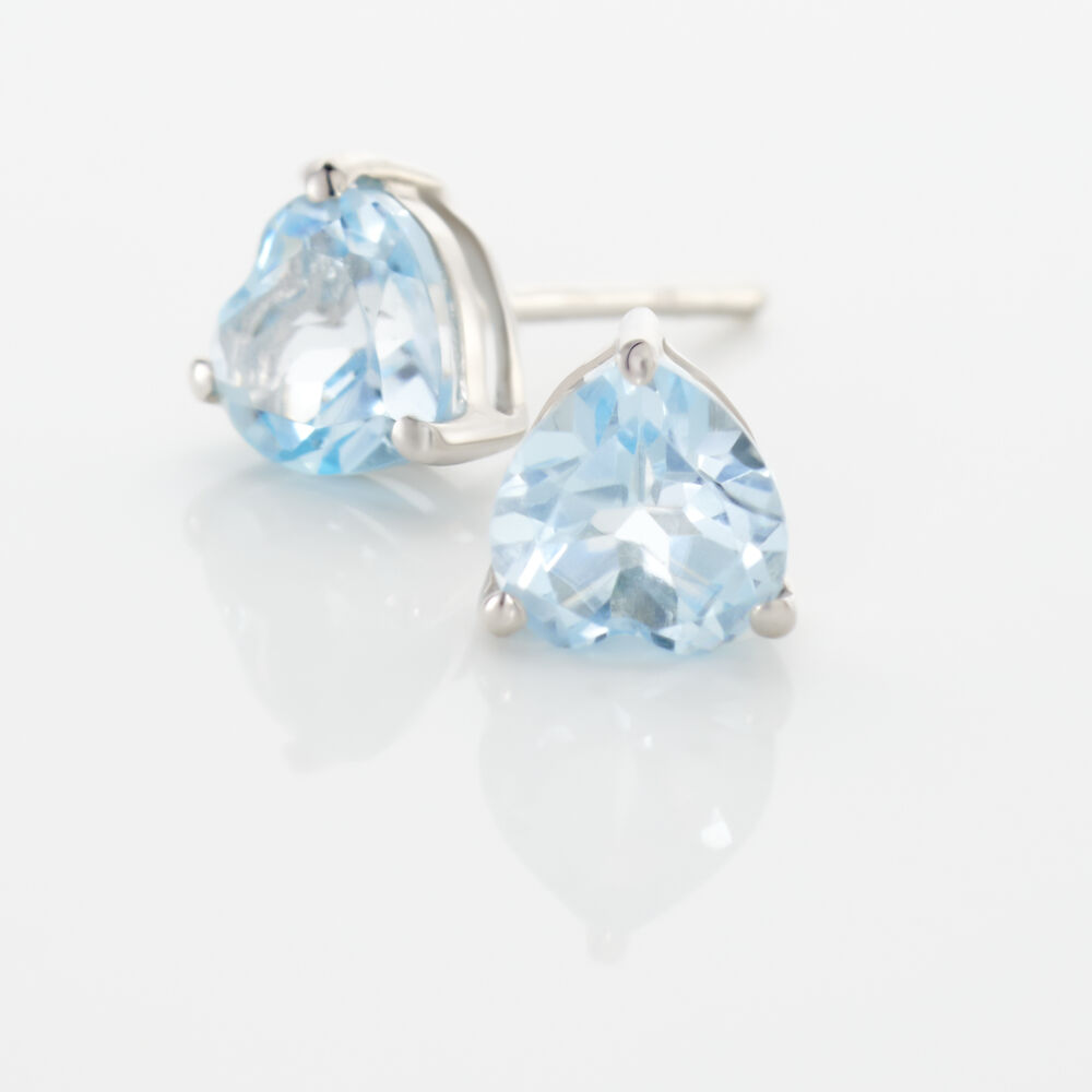 Boucles D'oreilles Puces Salona Or Blanc Topaze - Puces Femme | Marc Orian
