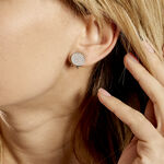 Boucles D'oreilles Puces Darwin Argent Blanc Oxyde - Puces Femme | Marc Orian