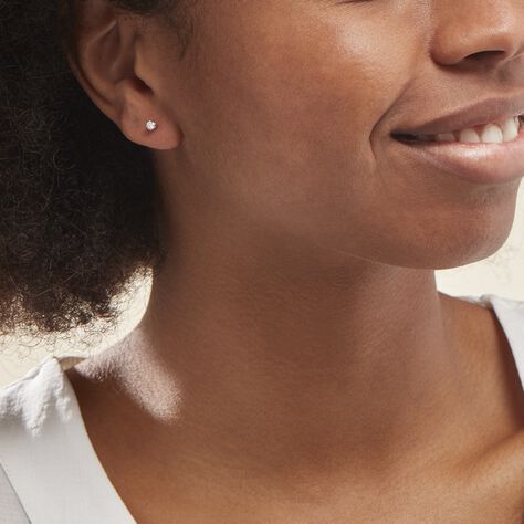 Boucles D'oreilles Puces Victoria Or Blanc Diamant - Clous d'oreilles Famille | Marc Orian
