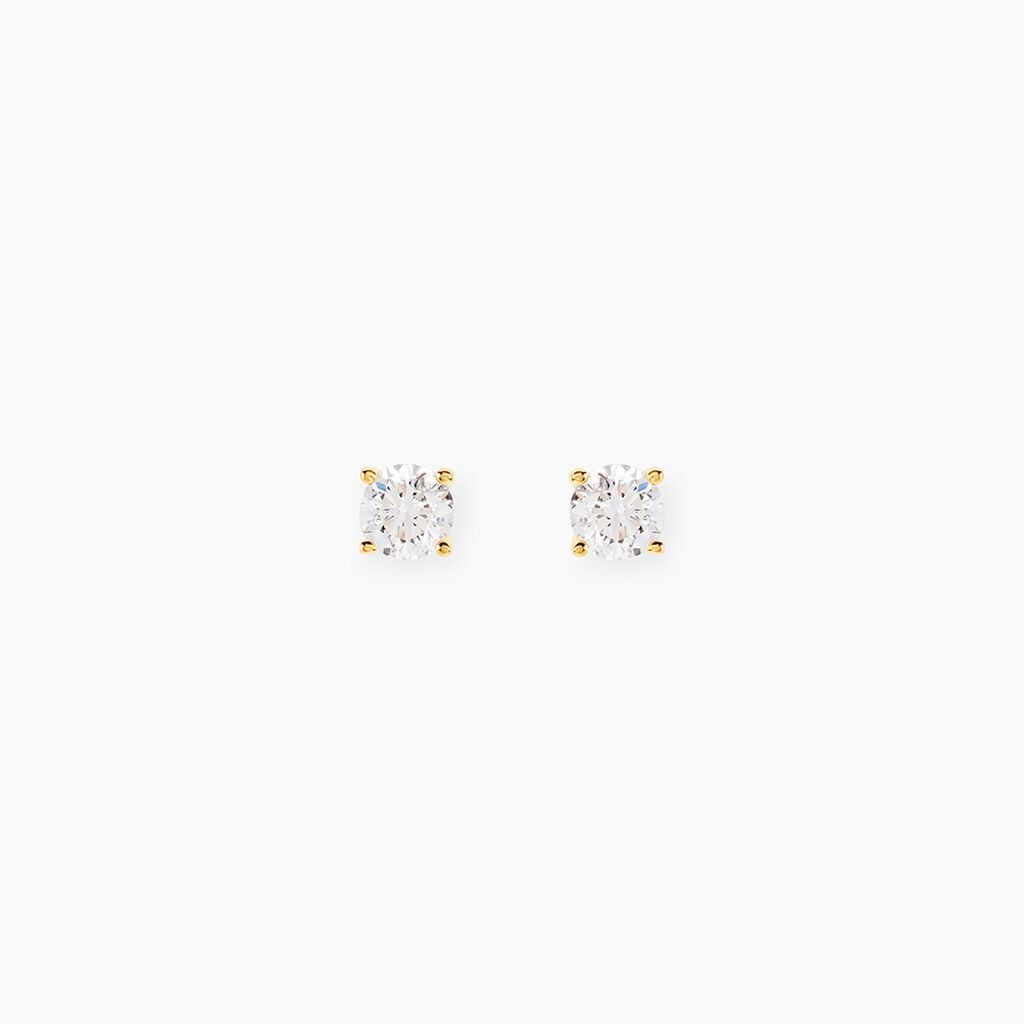Boucles D'oreilles Puces Aphrodite Or Jaune Diamant - Puces Famille | Marc Orian
