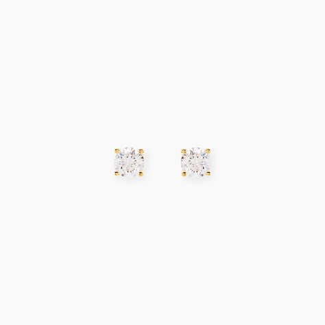 Boucles D'oreilles Puces Aphrodite Or Jaune Diamant - Puces Famille | Marc Orian