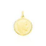 Pendentif Vierge Rond Strie Or Jaune - Bijoux personnalis&eacute;s Famille | Marc Orian