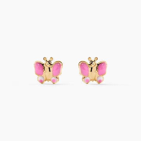 Boucles D'oreilles Puces Sienna Papillon Or Jaune - Puces Enfant | Marc Orian