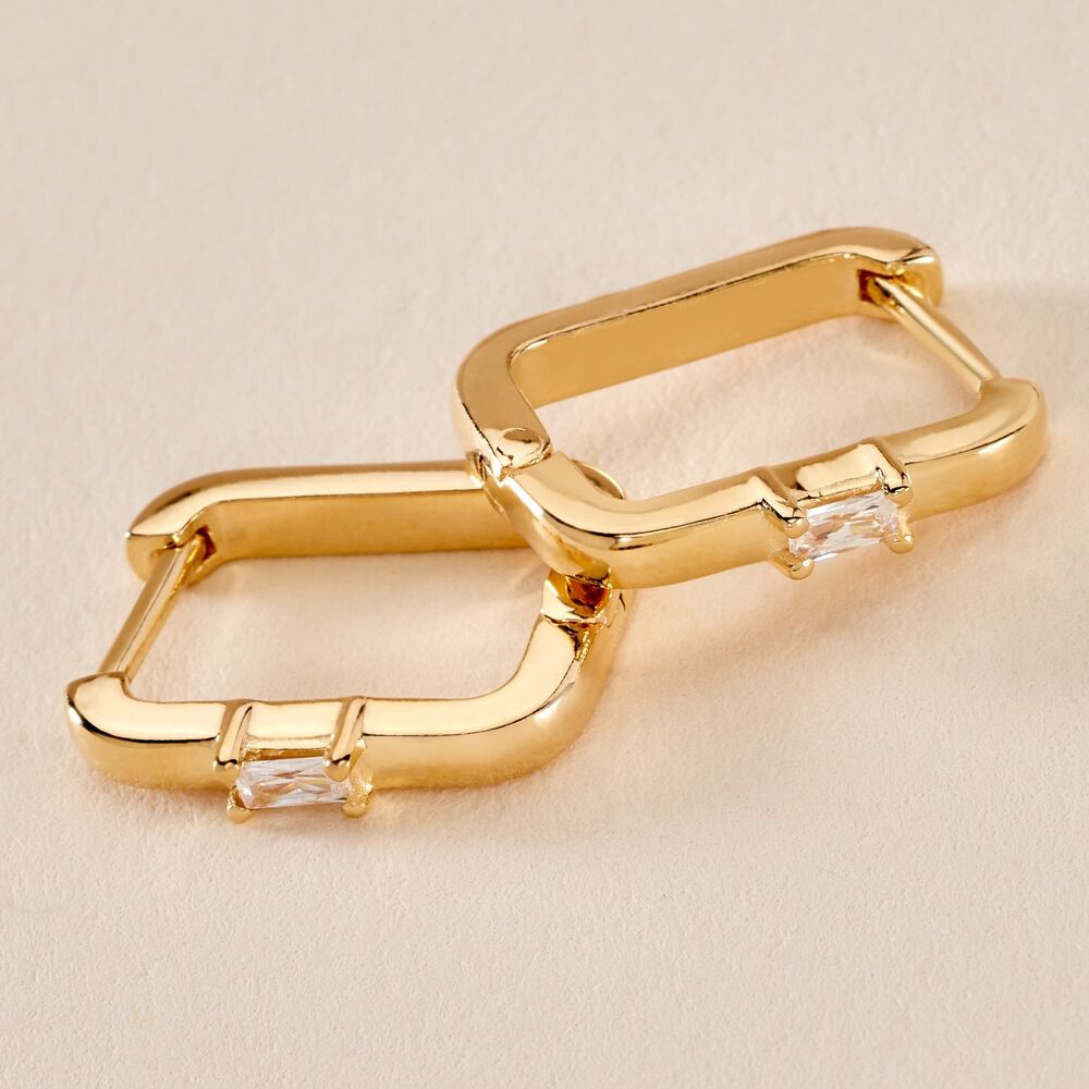 Cr&eacute;oles Ileen Plaqu&eacute; Or Dor&eacute; Oxyde De Zirconium - Cr&eacute;oles Femme | Marc Orian