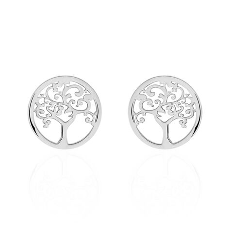 Boucles D'oreilles Puces Marijan Argent Blanc - Puces Femme | Marc Orian