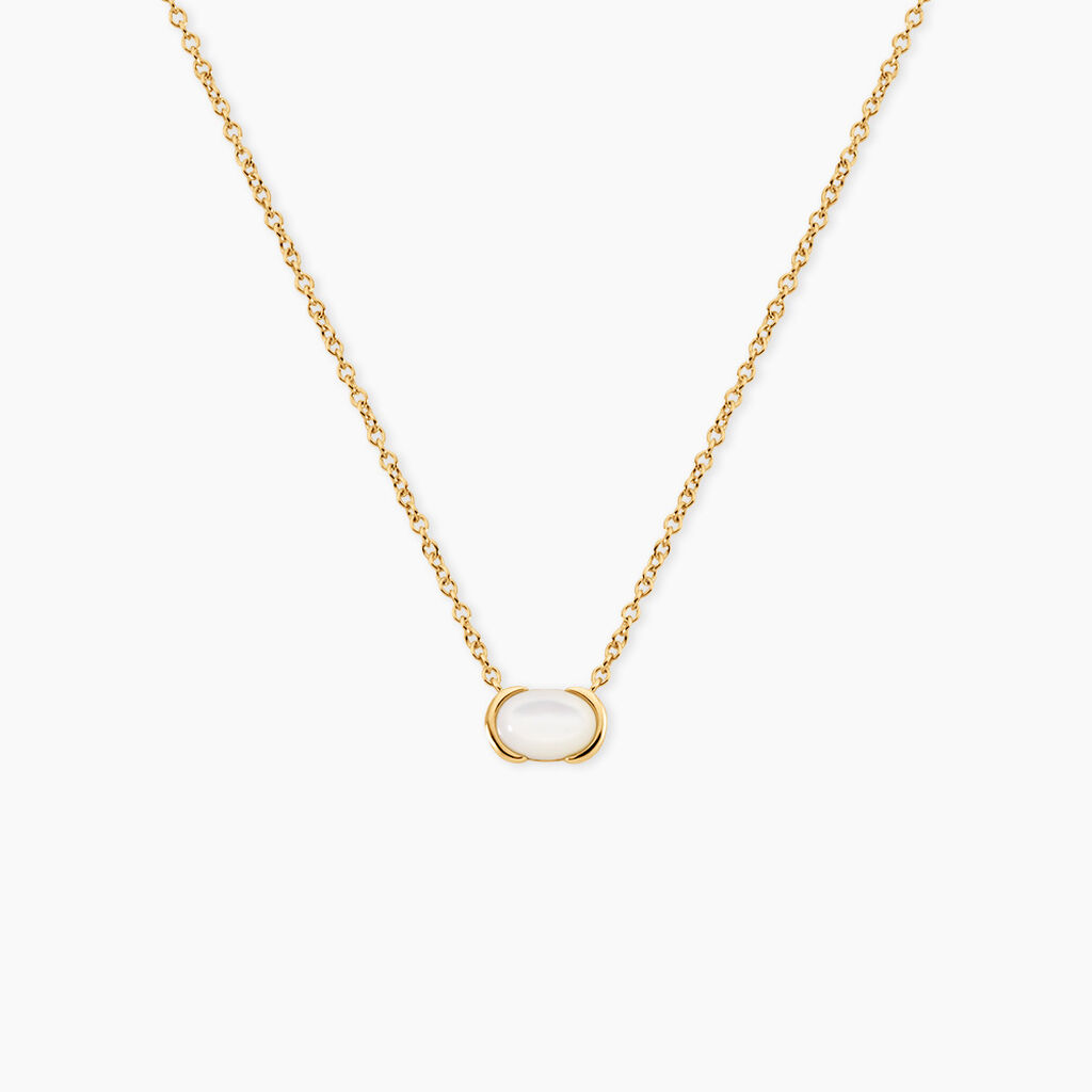 Collier Nymphe Argent Dor&eacute; A L'Or 750/1000 Nacre - Colliers avec pierres Femme | Marc Orian