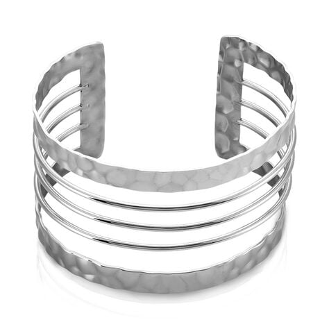 Bracelet Manchette Cambria Acier Blanc - Bracelets manchettes Femme | Marc Orian