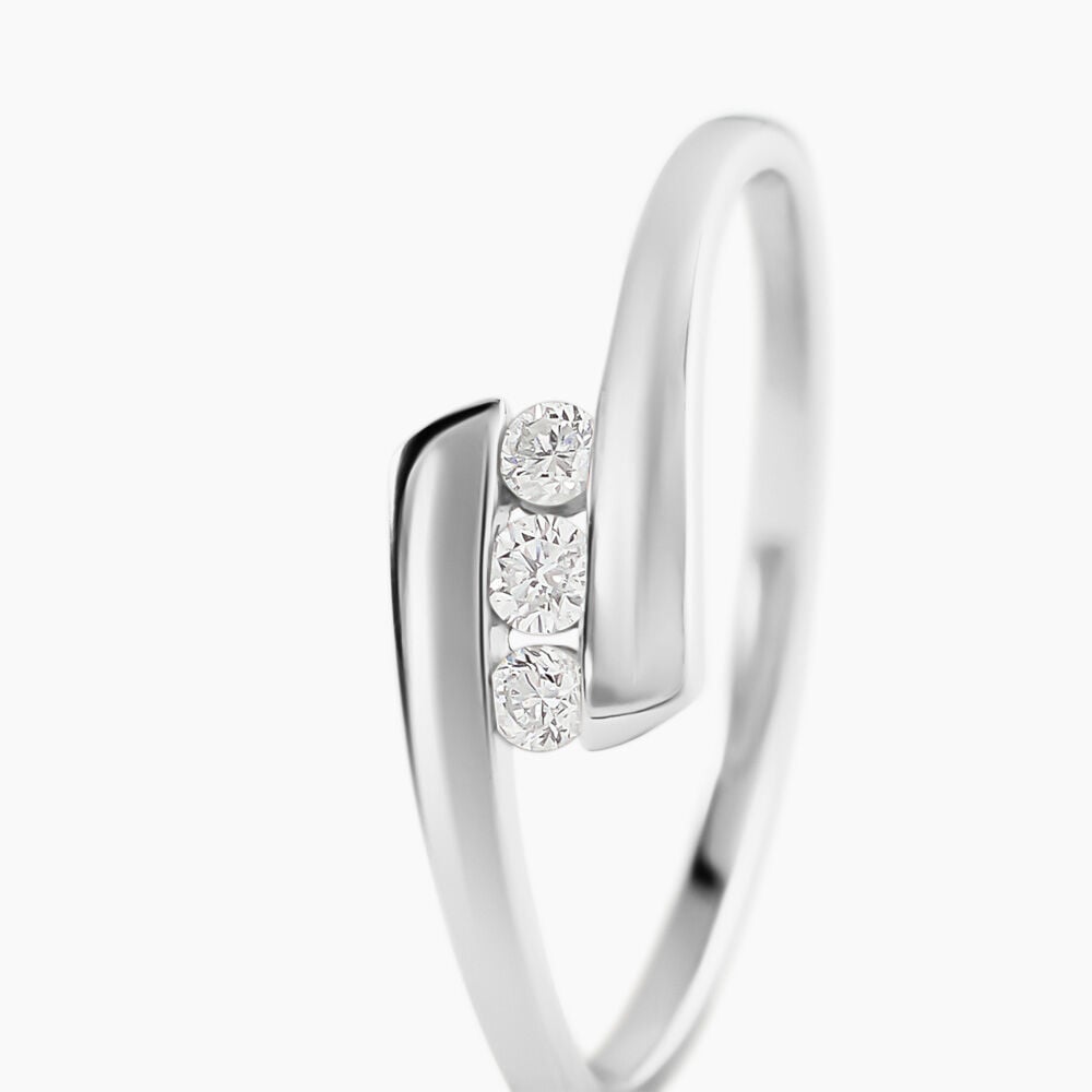 Bague Trilogie Or Blanc Diamant - Bagues fian&ccedil;ailles Femme | Marc Orian