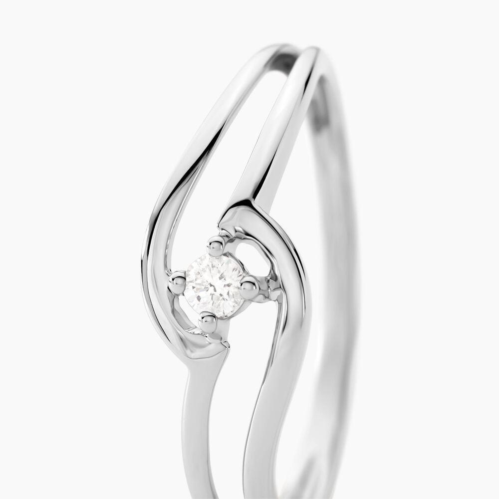 Bague Onenn Or Blanc Diamant - Solitaires Femme | Marc Orian
