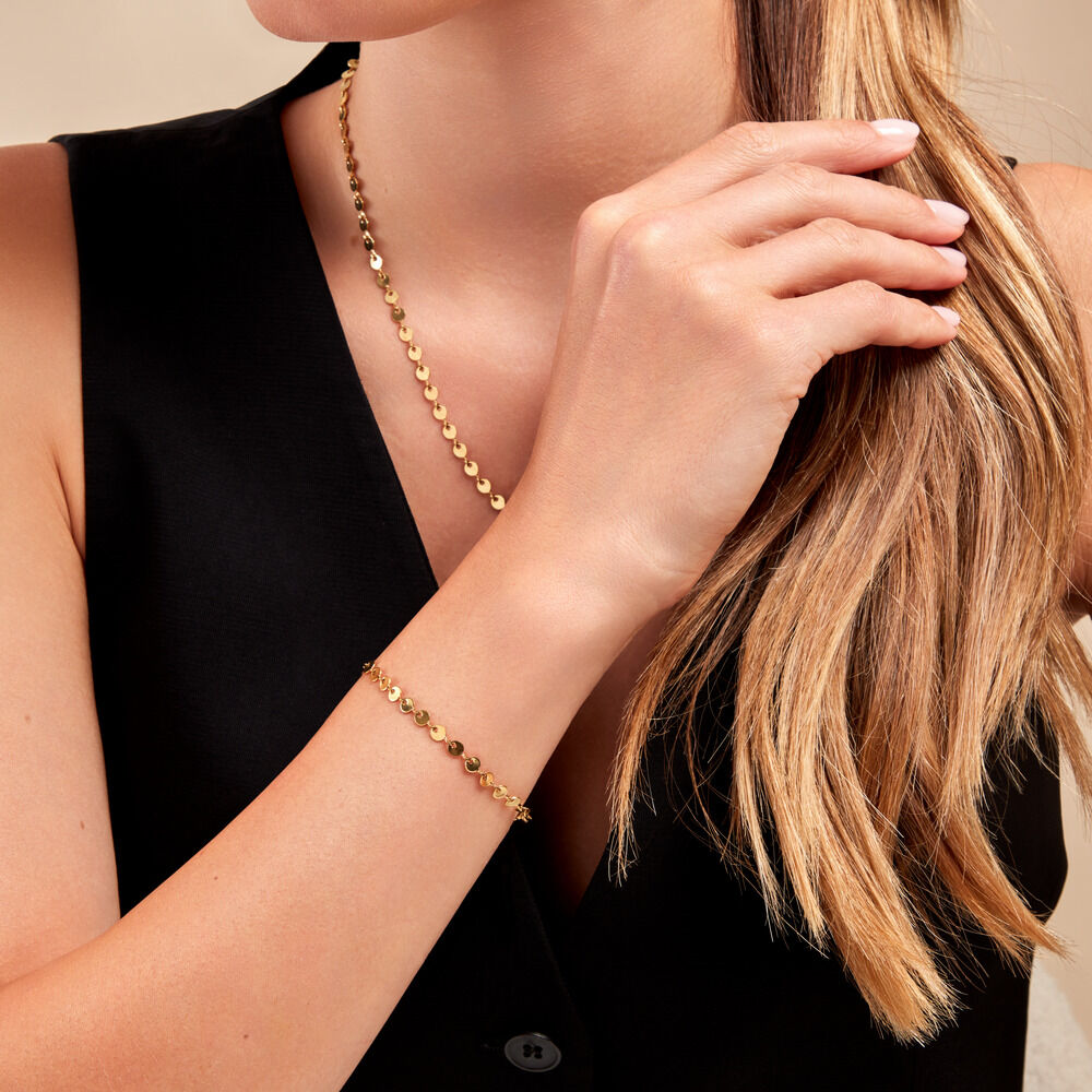 Bracelet Eva Acier Jaune - Bracelets Medailles Femme | Marc Orian