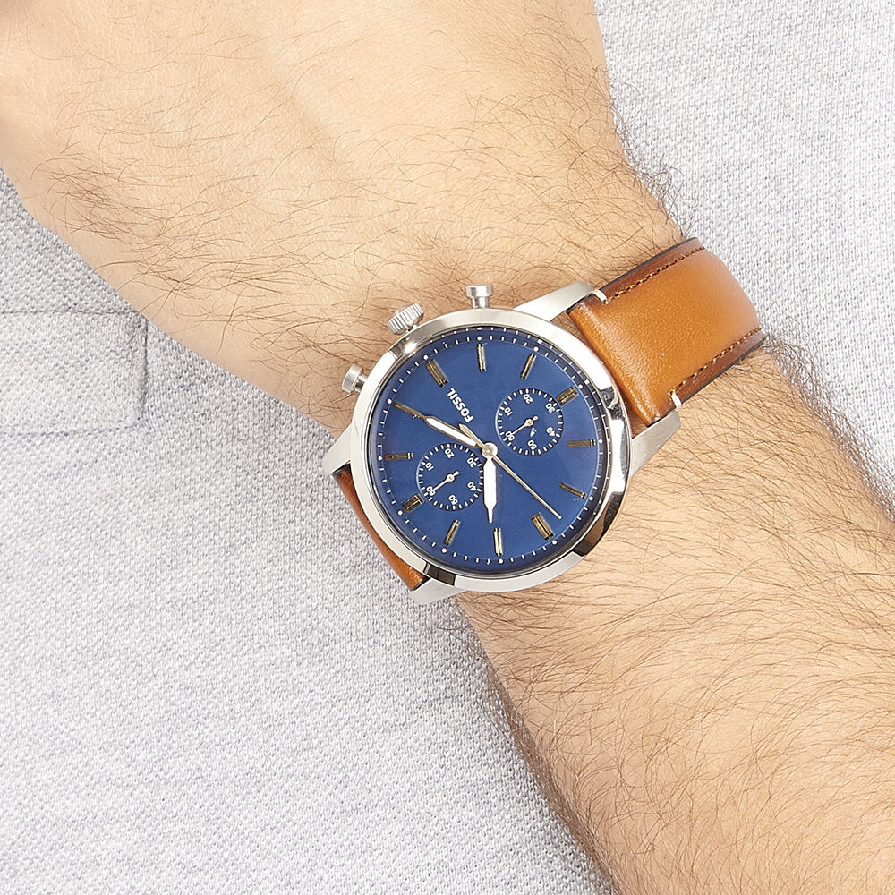 Montre fossil townsman bleu clearance
