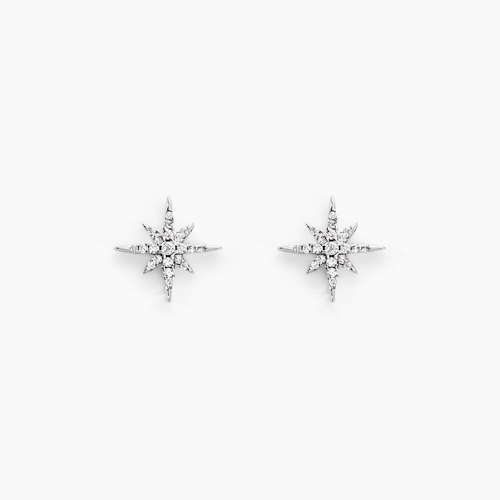 Boucles D'oreilles Puces Lysianne Argent Blanc Oxyde De Zirconium - Puces Femme | Marc Orian