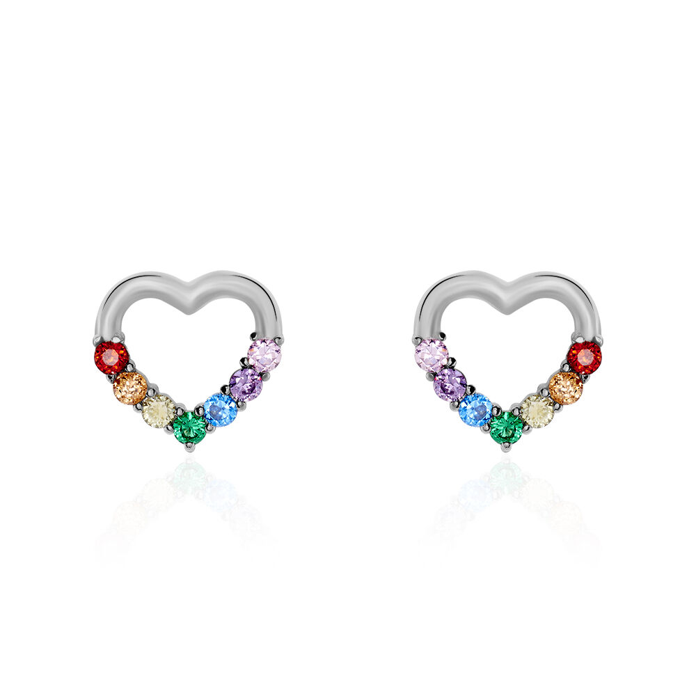 Boucles D'oreilles Puces Argent Blanc Hebert Oxydes De Zirconium - Puces Femme | Marc Orian