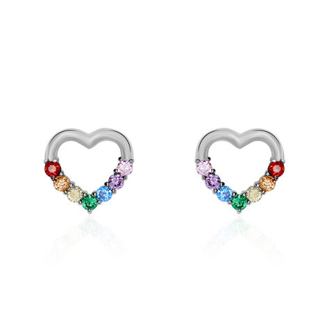 Boucles D'oreilles Puces Argent Blanc Hebert Oxydes De Zirconium - Puces Femme | Marc Orian