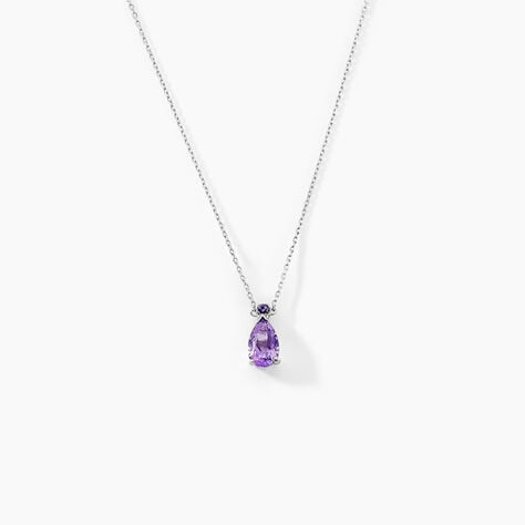 Collier Yrene Or Blanc Amethyste - Colliers avec pierres Femme | Marc Orian