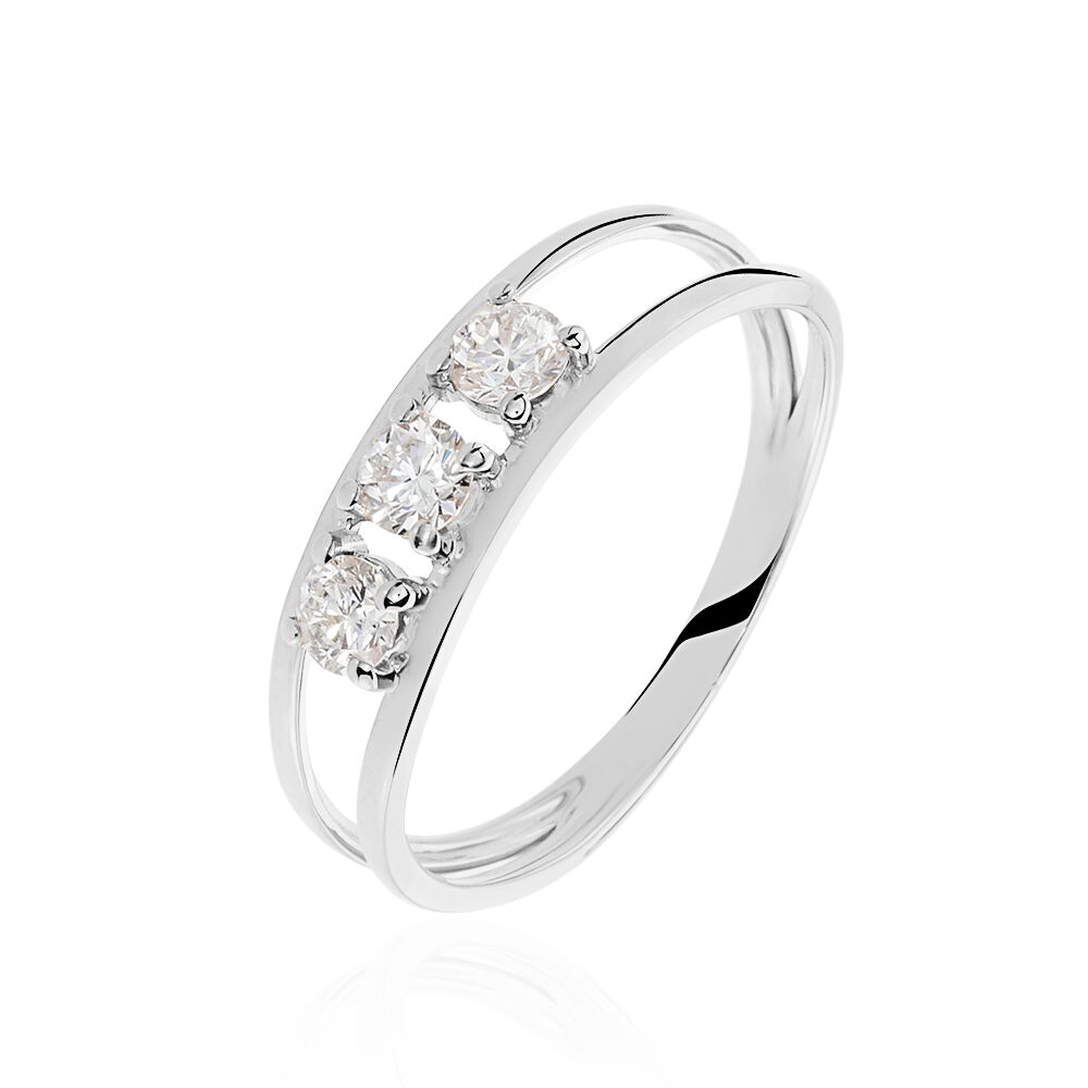 Bague Ludivine Or Blanc Oxyde De Zirconium - Bagues fiançailles Femme | Marc Orian