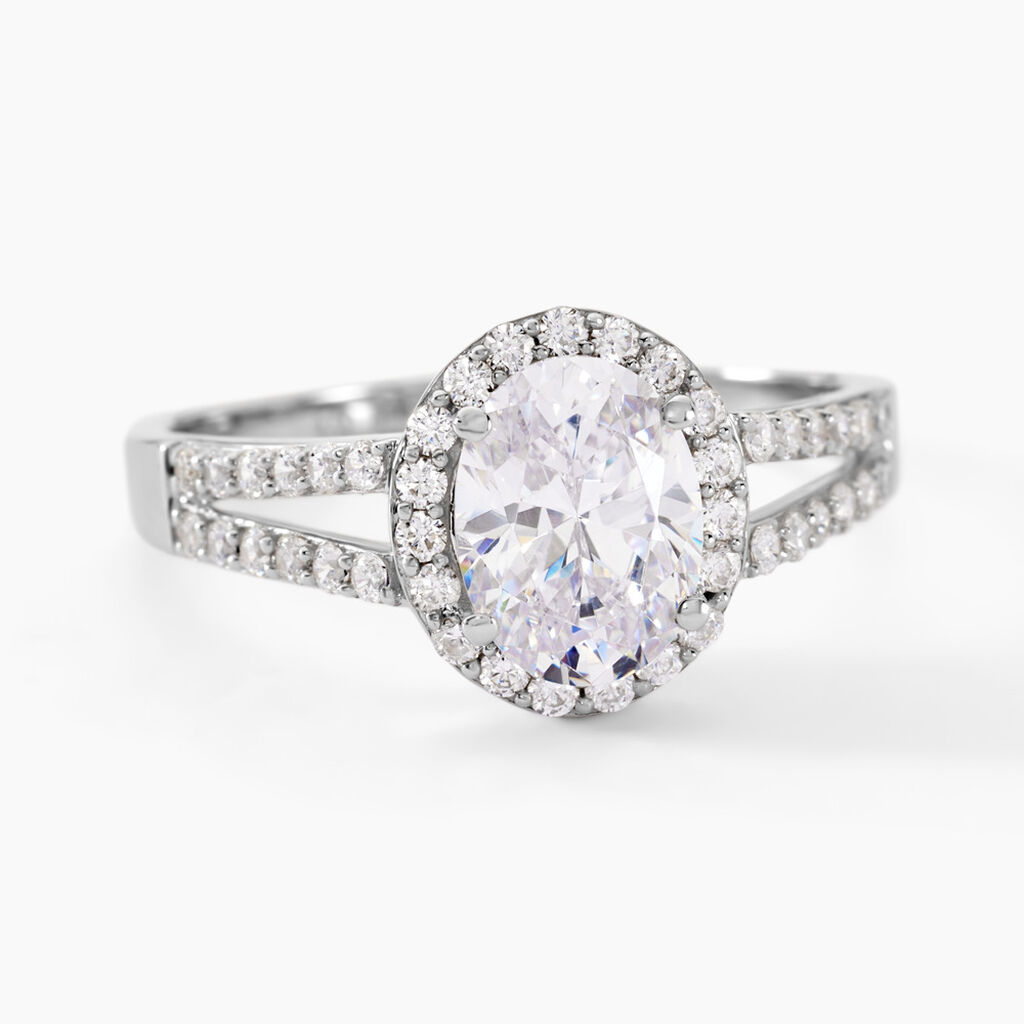 Bague Arjun Or Blanc Oxyde De Zirconium - Bagues Solitaire Femme | Marc Orian