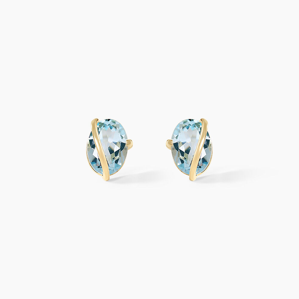 Boucles D'oreilles Puces Prudencia Or Jaune Topaze - Puces Femme | Marc Orian
