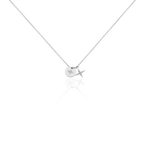 Collier Pluton Argent Blanc Oxyde De Zirconium - Colliers avec pierres Femme | Marc Orian