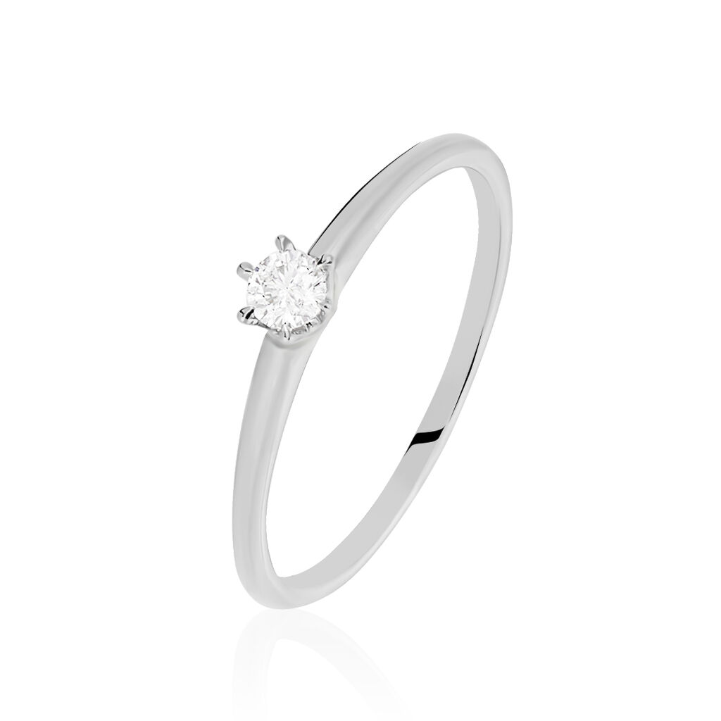 Bague Solitaire Samantha Or Blanc Diamant - Solitaires Femme | Marc Orian
