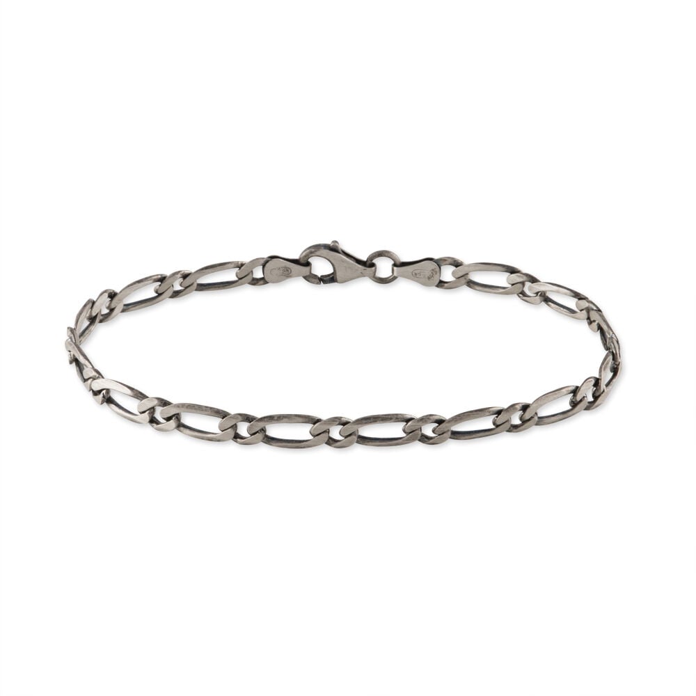 Bracelet Anilo Noircie Argent Blanc - Bracelets mailles Homme | Marc Orian