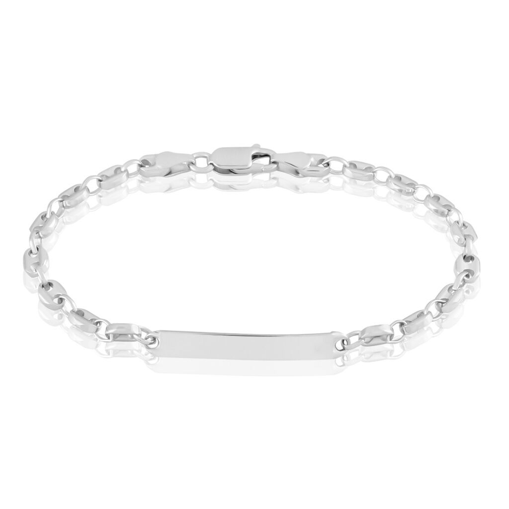 Bracelet Identit&eacute; Carrus Argent Blanc - Gourmettes Femme | Marc Orian
