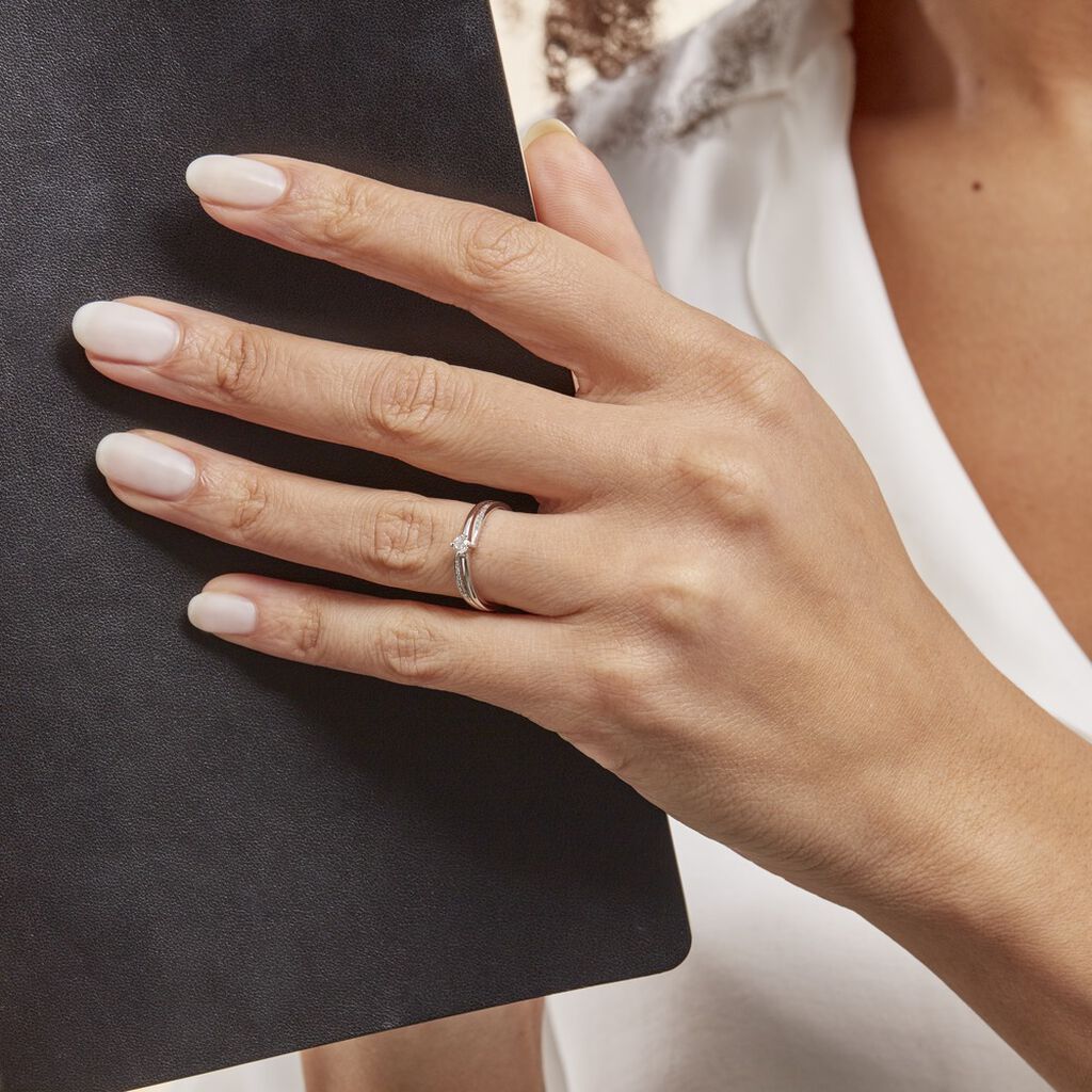 Bague Selene Or Blanc Diamant - Bagues Solitaire Femme | Marc Orian