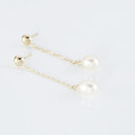 Boucles D'oreilles Pendantes Adriette Or Jaune Perle De Culture - Pendantes Femme | Marc Orian