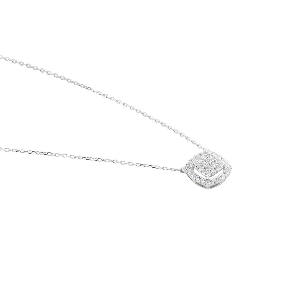 Collier Or Blanc Naveen Diamants Synth&eacute;tiques - Colliers avec pierres Femme | Marc Orian