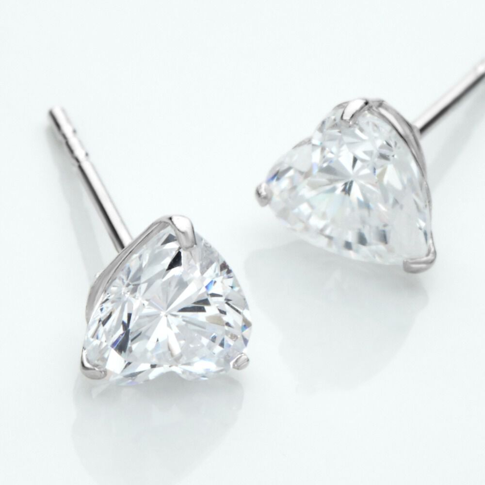 Boucles D'oreilles Puces Or Blanc Katherine Oxyde De Zirconium - Puces Femme | Marc Orian