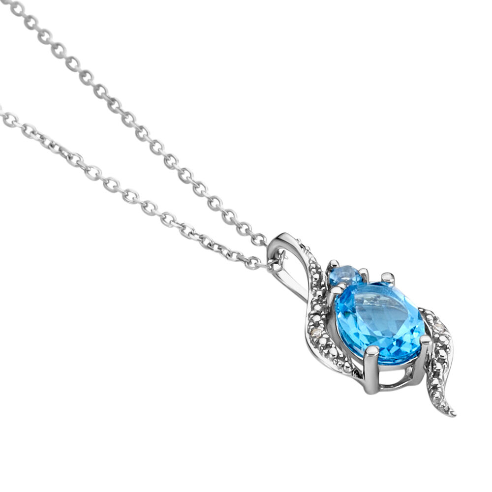 Collier Sunset Or Blanc Topaze Oxyde - Colliers avec pierres Femme | Marc Orian