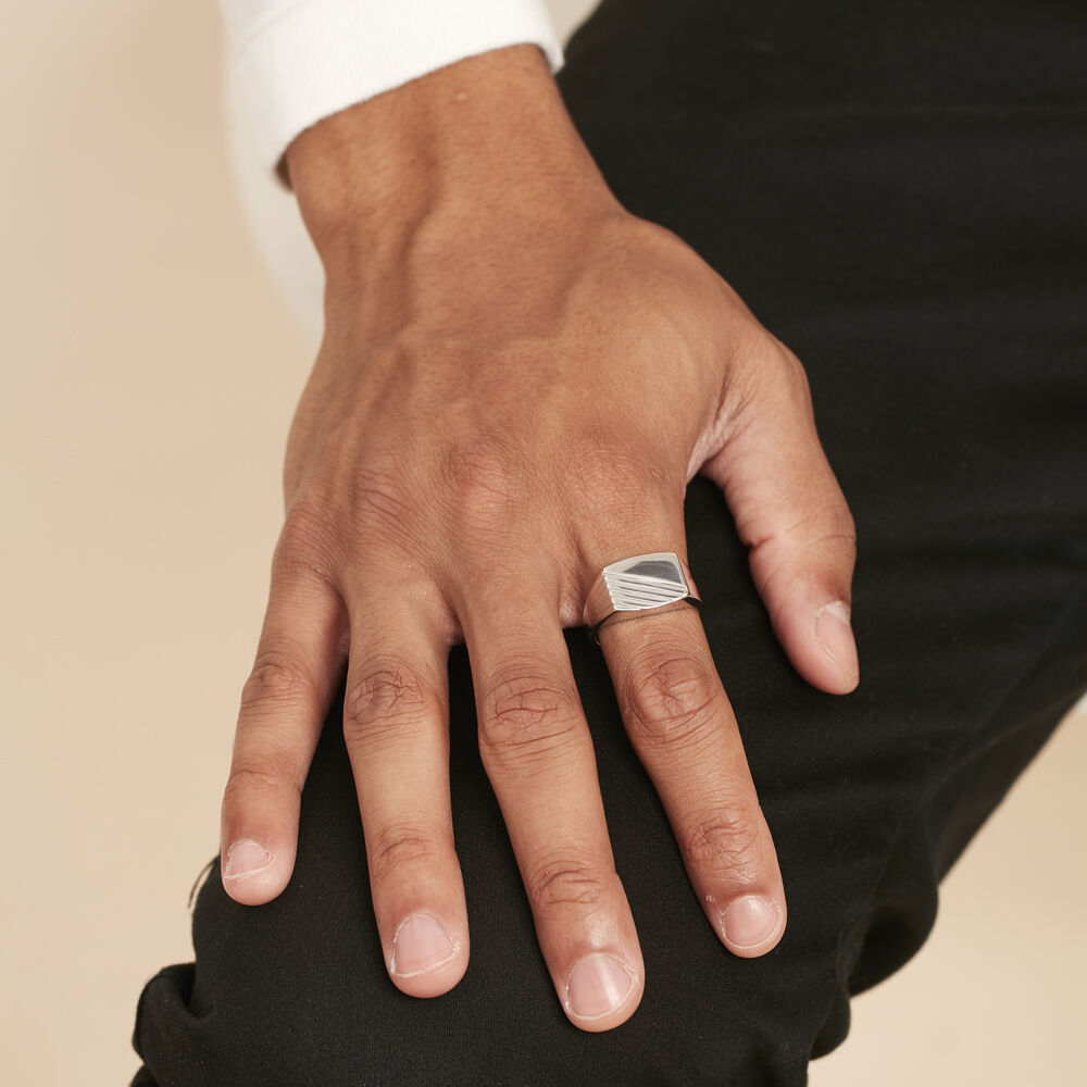 Chevalière Robin Argent Blanc - Chevalières Homme | Marc Orian