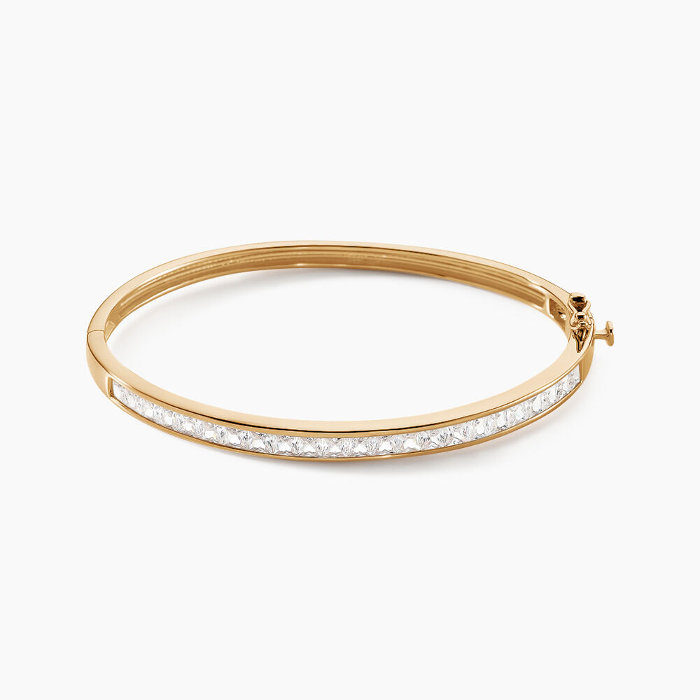 Bracelet Jonc Frieda Plaqué Or Jaune Oxyde De Zirconium - Bracelets joncs Femme | Marc Orian