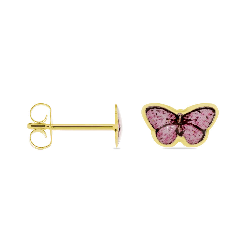 Boucles D'oreilles Puces Sulivia Papillon Or Jaune - Puces Enfant | Marc Orian