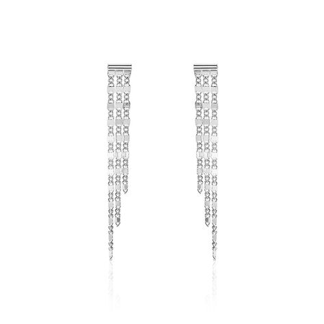Boucles D'oreilles Pendantes Nissa Argent Blanc - Pendantes Femme | Marc Orian