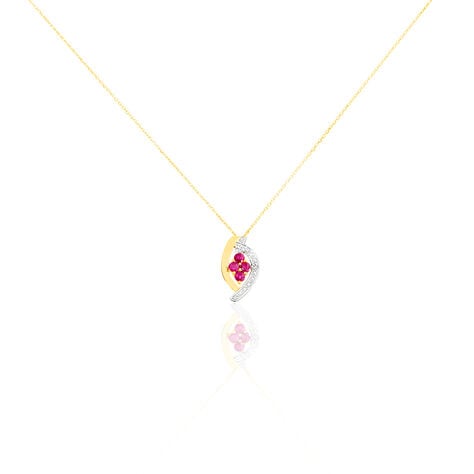 Collier Hoela Or Jaune Diamant Et Rubis - Colliers avec pierres Femme | Marc Orian