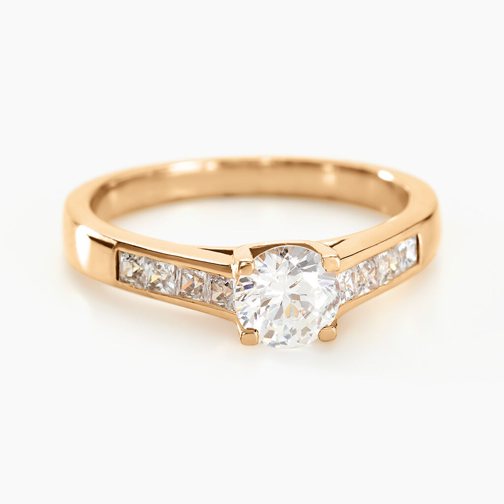 Bague Solitaire Stevie Plaqué Or Jaune Oxyde De Zirconium - Bijoux fantaisie Femme | Marc Orian