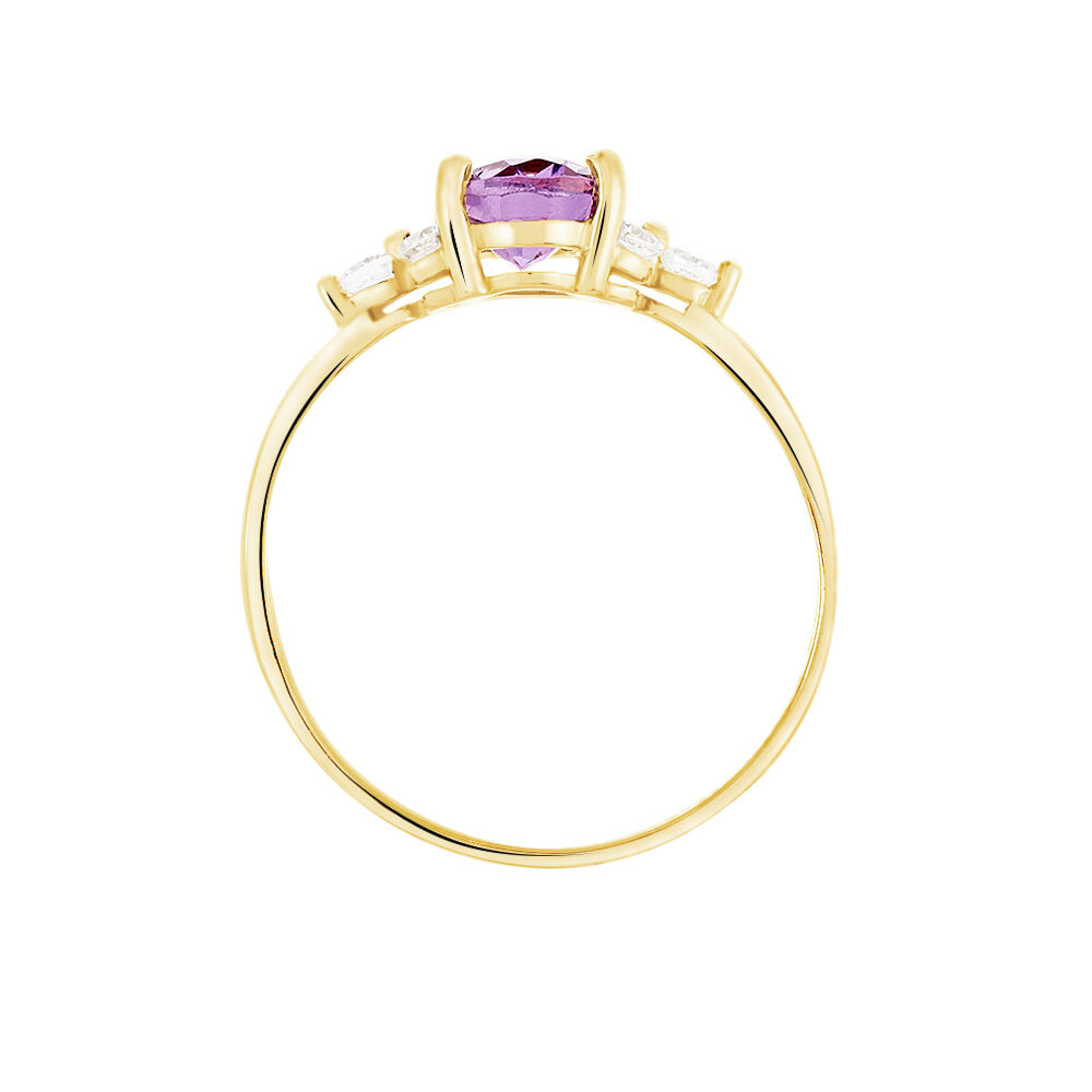 Bague Anaid Or Jaune Amethyste Et Oxyde De Zirconium - Bagues pierres fines Femme | Marc Orian