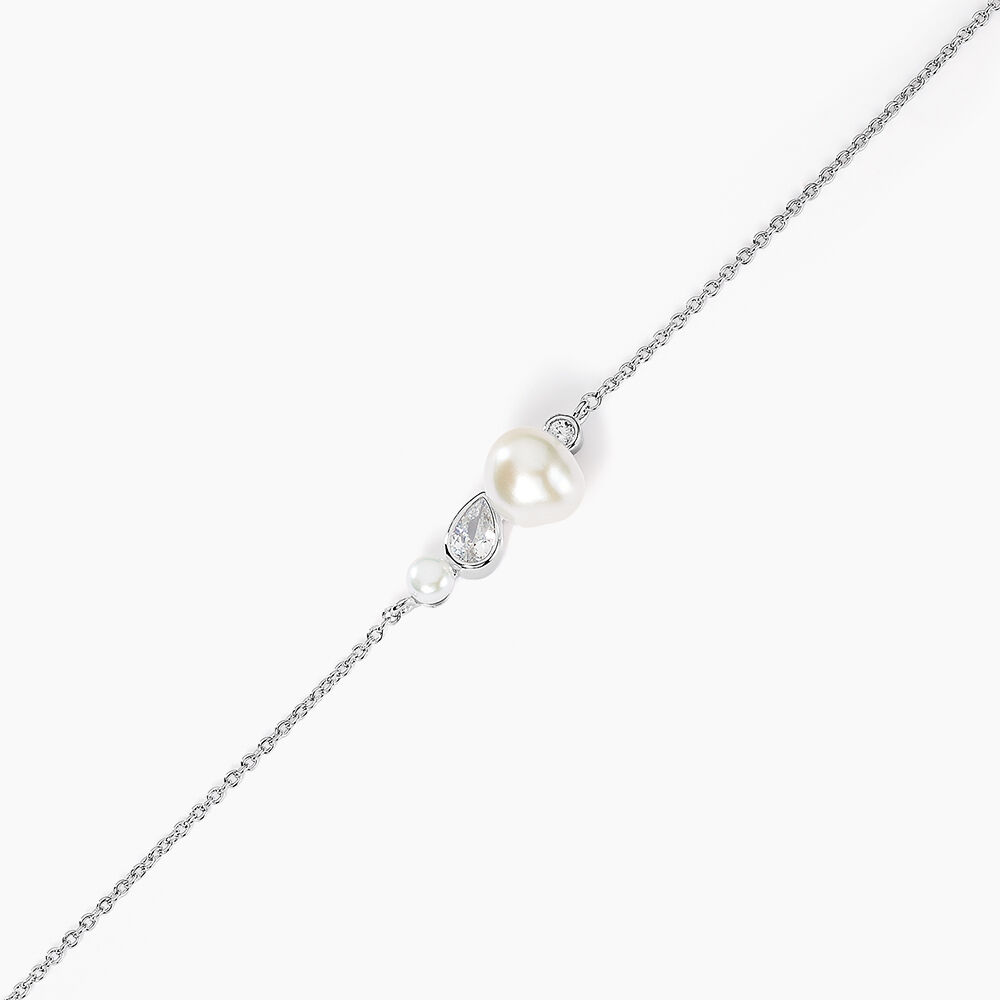 Bracelet Dua Argent Blanc Perle De Culture Oxyde De Zirconium - Bracelets chaînes Femme | Marc Orian