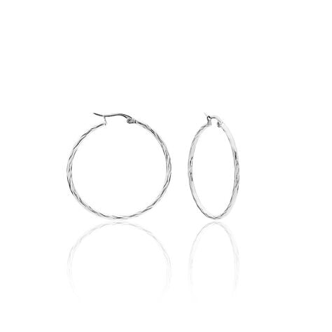 Créoles Esaias Acier Blanc - Créoles Femme | Marc Orian