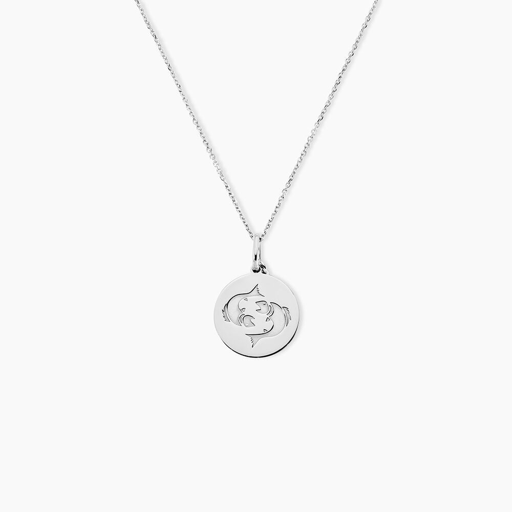 Pendentif Zodiaque Rond Argent Blanc - Bijoux personnalis&eacute;s Famille | Marc Orian
